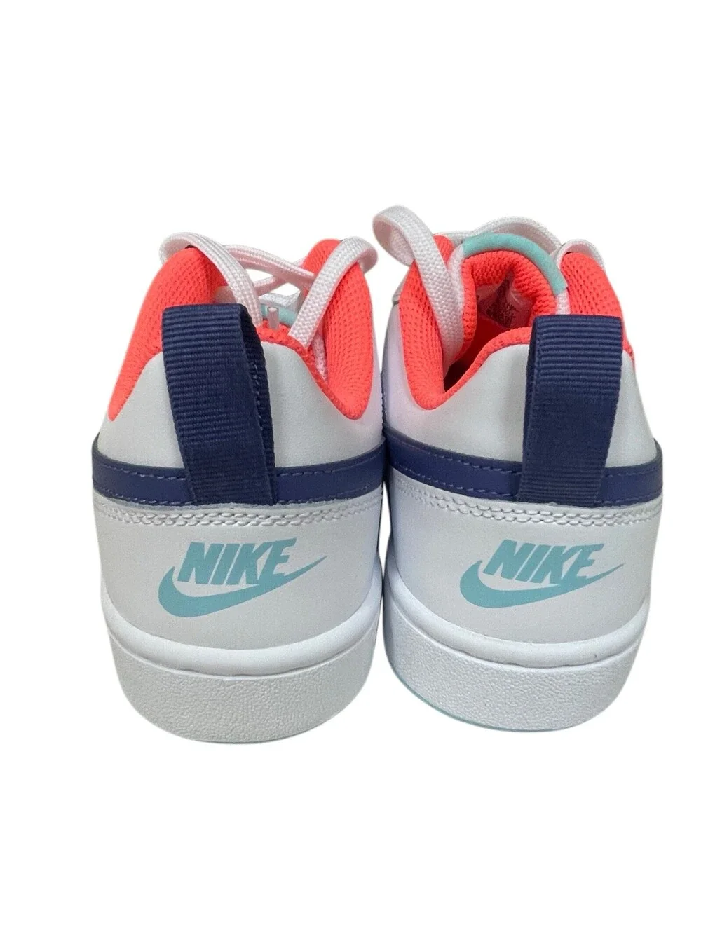 Nike Court Borough Low 2 Sneakers - White/Black/Orange - Size 6
